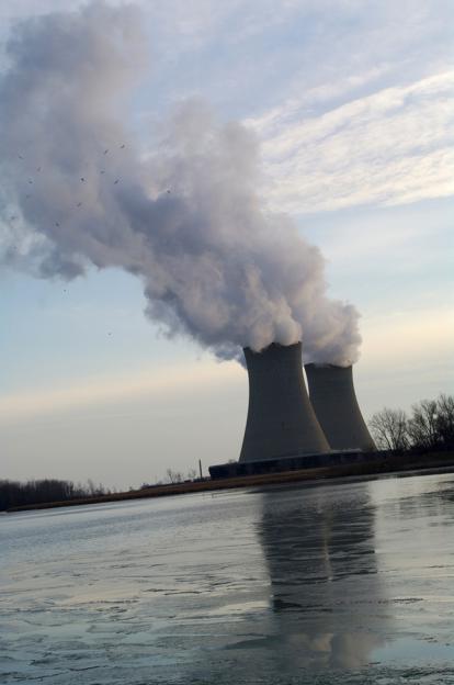 Cooling towers of a nuclear power plant in Michigan